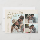 Unforgettable Wedding Cream Multi Photo Bedankkaart (Voorkant)