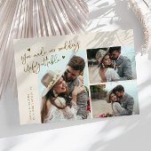 Unforgettable Wedding Cream Multi Photo Bedankkaart