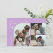 Unforgettable Wedding Lemon Wisteria Multi Photo Bedankkaart (Staand voorkant)