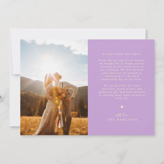 Unforgettable Wedding Lemon Wisteria Multi Photo Bedankkaart (Achterkant)