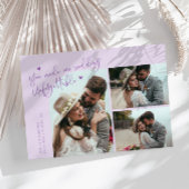 Unforgettable Wedding Lilac Multi Photo Bedankkaart