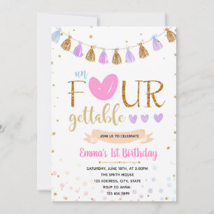 unFOURgettable uitnodiging voor verjaardag