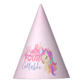 Unfourgettable Unicorn Donut Sweet 4th Birthday Feesthoedjes (Voorkant)