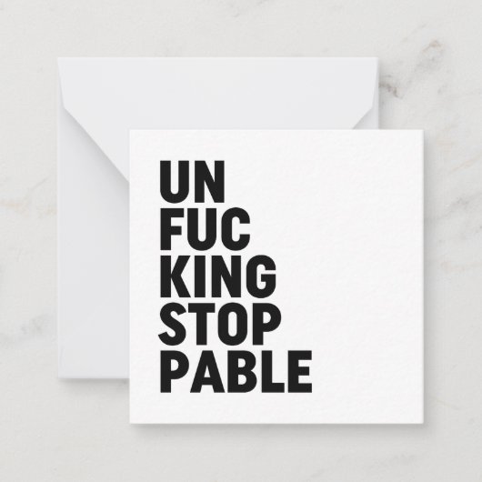 Unfu*Intrekbaar Notitiekaartje (Voorkant)