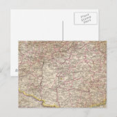 Ungarn, Hongarije Atlas Map Briefkaart (Voorkant / Achterkant)