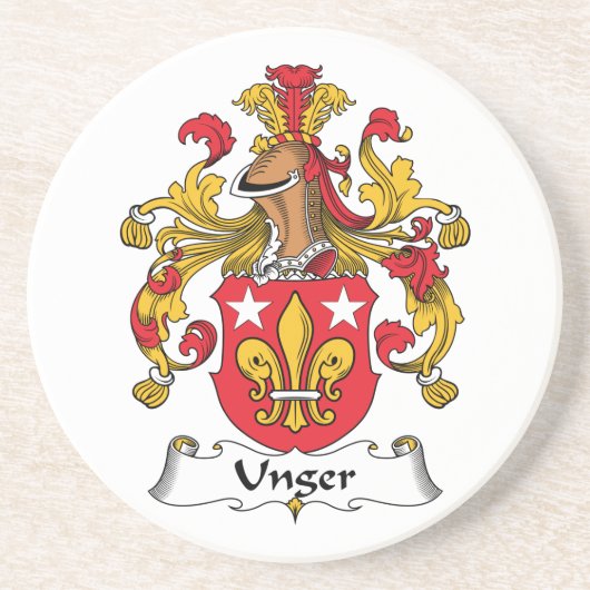 Unger Family Crest Zandsteen Onderzetter (Voorkant)