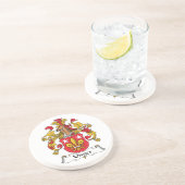 Unger Family Crest Zandsteen Onderzetter (Zijkant)