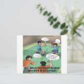Ungrappig Tennis Cartoon Funny T - shirts Kaarten (Staand voorkant)