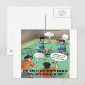 Ungrappig Tennis Cartoon Funny T - shirts Kaarten (Voorkant / Achterkant)