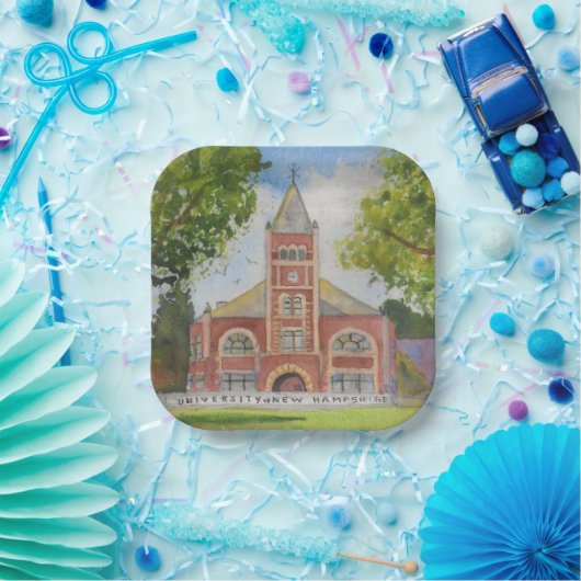 UNH THOMPSON HALL T HALL WATERVERF PAPIEREN BORDJE (Feest)