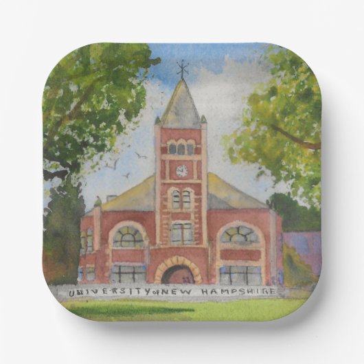 UNH THOMPSON HALL T HALL WATERVERF PAPIEREN BORDJE (Voorkant)