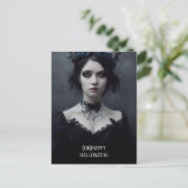 Unhappy Halloween. Gothic girl witch  Briefkaart (Staand voorkant)
