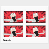 unhinged puppet art rechthoekige sticker (Vel)