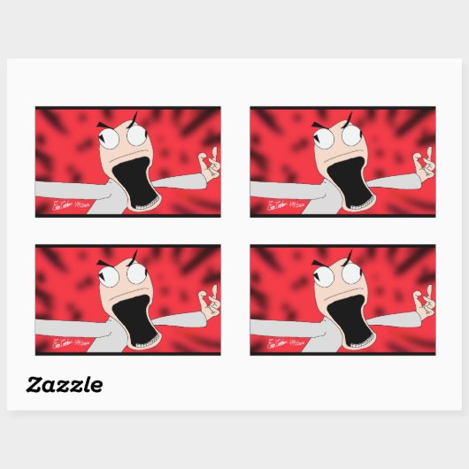 unhinged puppet art rechthoekige sticker (Vel)