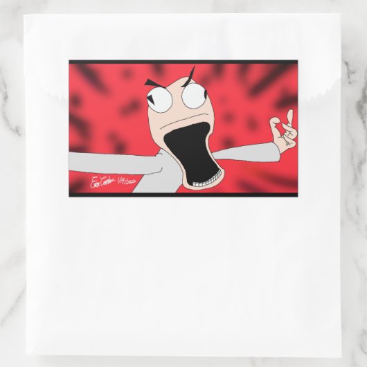 unhinged puppet art rechthoekige sticker (Tas)