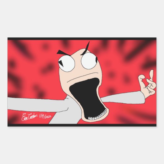 unhinged puppet art rechthoekige sticker (Voorkant)