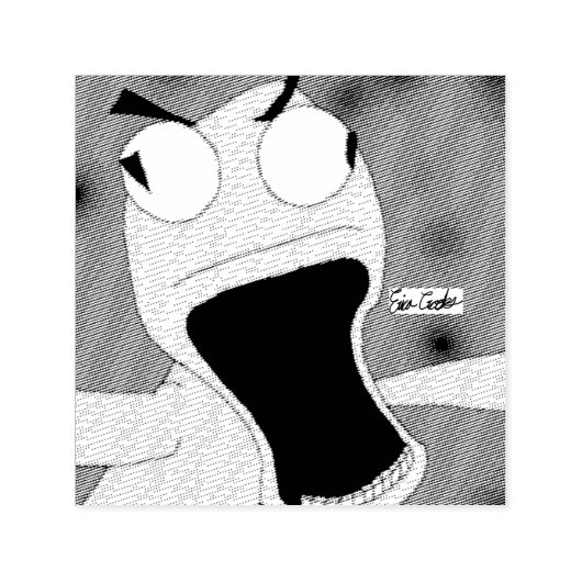 unhinged puppet art zelfinktende stempel (Design)