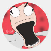 Unhinged puppet ronde sticker (Voorkant)