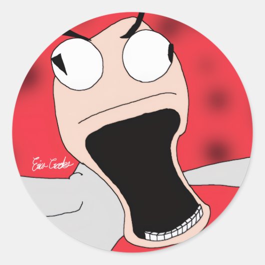 Unhinged puppet ronde sticker (Voorkant)