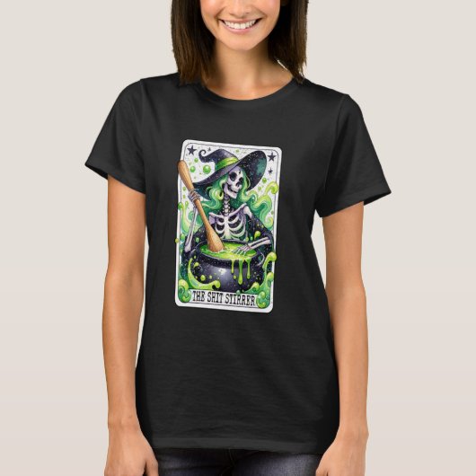 Unhinged Witchy Halloween Tarot Kaart Fortune Tell T-shirt (Voorkant)