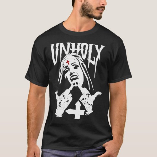 Unholy Satanic Nun Tattoos Classic T-Shirt (Voorkant)