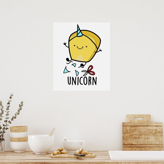 Uni-corn Funny Corn Pun Poster (Keuken)