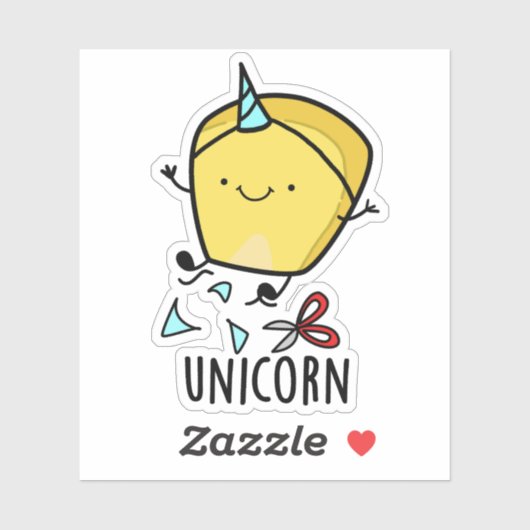 Uni-corn Funny Corn Pun Sticker (Vel)