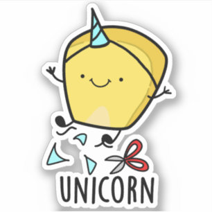Uni-corn Grappige Maan Paard Wortelgrap  Sticker