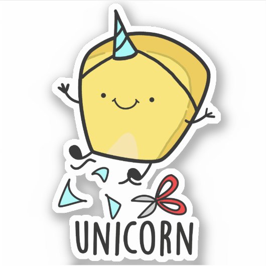 Uni-corn Grappige Maan Paard Wortelgrap Sticker (Voorkant)
