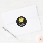 Uni-corn Grappige Maan Pun Donkere BG Ronde Sticker (Envelop)