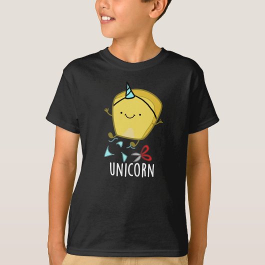 Uni-corn Grappige Maan Pun Donkere BG T-shirt (Voorkant)