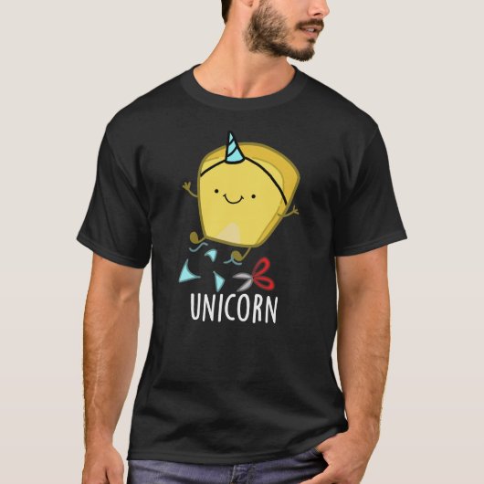 Uni-corn Grappige Maanpun Donkere BG T-shirt (Voorkant)