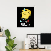 Uni-corn Grappige Mays Woordspeling Donkere BG Poster (Thuiskantoor)