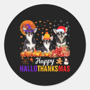 Uni-S Kids Chihuahua-hond Halloween Thanksgiving Ronde Sticker