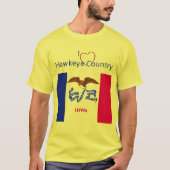 Uni-sex Patriotic Hawkeyes Iowa Flag T-shirt (Voorkant)