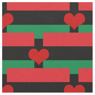 Unia Flag Fabric & Heart - Pan African flag Stof