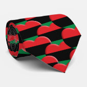 Unia Flag Hearts & Pan African Flag / Kwanzaa Stropdas (Opgerold)