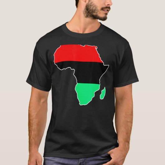 Unia Flag Map Continent Afrikaanse Pride Black His T-shirt (Voorkant)