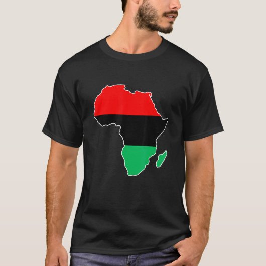 Unia Flag Map Continent Afrikaanse Pride Black His T-shirt (Voorkant)