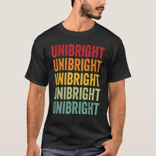 Unibright Crypto Rainbow-tekstontwerp T-shirt (Voorkant)