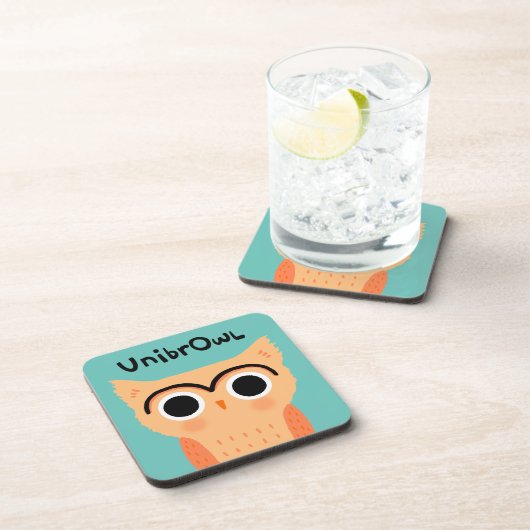 UnibrOwl | Funny Cute Eyebrows Owl Bier Onderzetter (Rechterzijde)