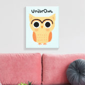 UnibrOwl | Funny Cute Eyebrows Owl Canvas Afdruk (Insitu (Woonkamer))
