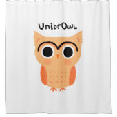 UnibrOwl | Funny Cute Eyebrows Owl Douchegordijn (Voorkant)