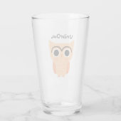 UnibrOwl | Funny Cute Eyebrows Owl Glas (Achterkant)