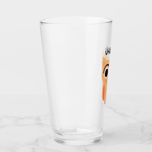 UnibrOwl | Funny Cute Eyebrows Owl Glas (Rechts)