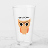 UnibrOwl | Funny Cute Eyebrows Owl Glas (Voorkant)
