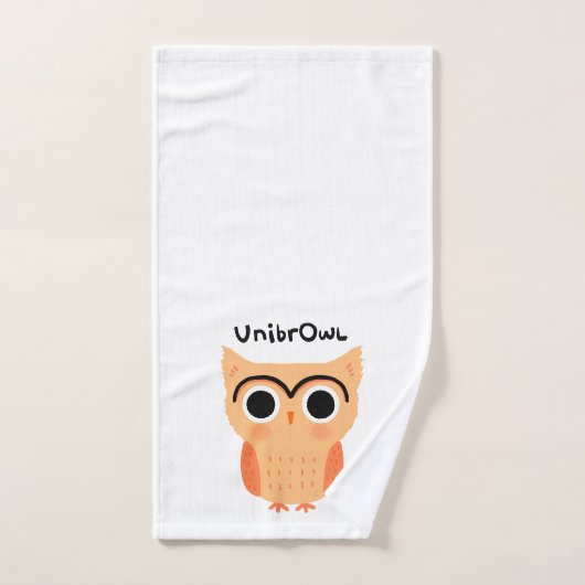 UnibrOwl | Funny Cute Eyebrows Owl Handdoek (Handdoek)