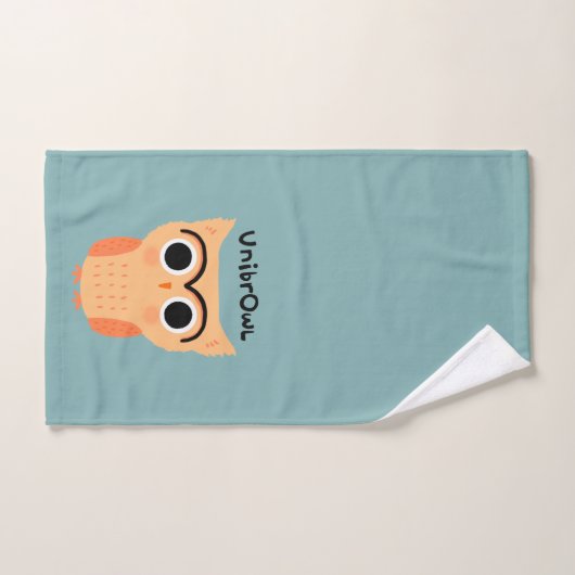 UnibrOwl | Funny Cute Eyebrows Owl Handdoek (Handdoek)
