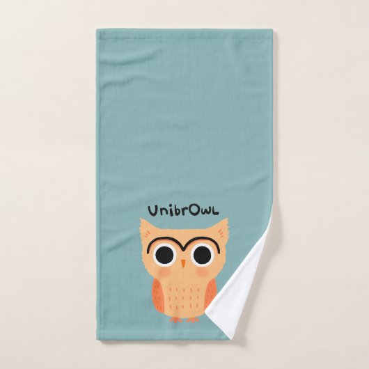 UnibrOwl | Funny Cute Eyebrows Owl Handdoek (Handdoek)