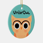 UnibrOwl | Funny Cute Eyebrows Owl Keramisch Ornament (Rechts)